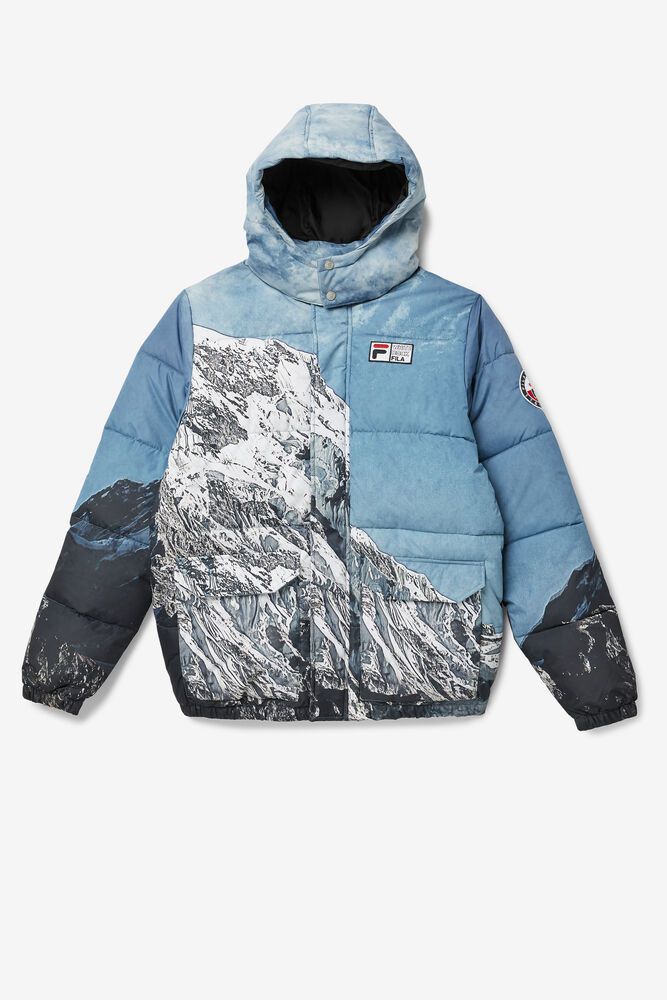 Fila Bunda Panske Blanc Puffer Modre/Čierne - WQXSR8521